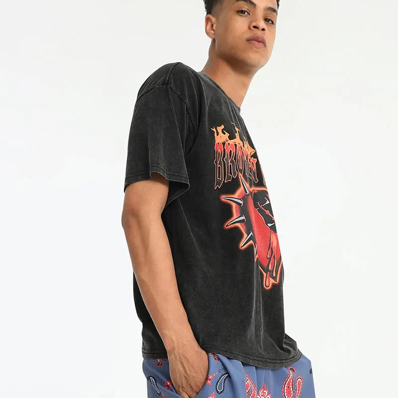 Glitchcore Fashion – Rainbowtouches Oversized T Shirt Hip Hop Unisex Washed T Shi – Modern Streetwear for Everyone