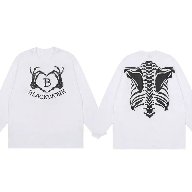 Gothic Streetwear – Hip Hop Streetwear Tshirt Mens Harajuku Skull Printed T Shir – Urban Streetwear for Men & Women