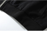 Aolamegs Punk Graphic Print Zipper Ribbon Hooded Hoodie Men Casual Bla