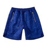 hip hop loose shorts elastic waist pants fashion printed zipper pocket half pants mens drewstring casual sportswear pant joggers unique joggers style 1098