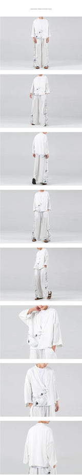 Japanese Kimono Cardigan Men Summer New Haori Samurai Kimonos Karate Streetwear Shirt Kimono Japones Mens Haori Yukata