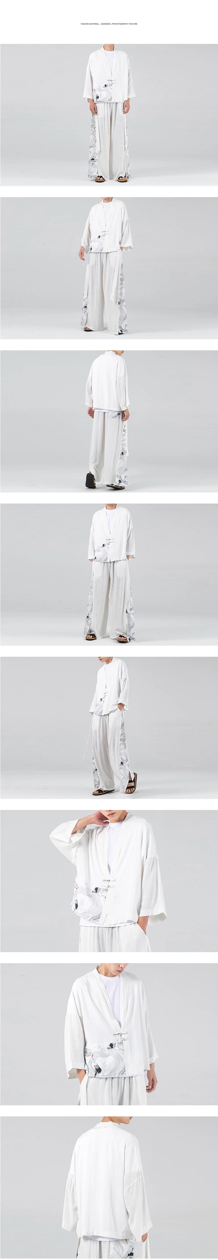 Japanese Kimono Cardigan Men Summer New Haori Samurai Kimonos Karate Streetwear Shirt Kimono Japones Mens Haori Yukata