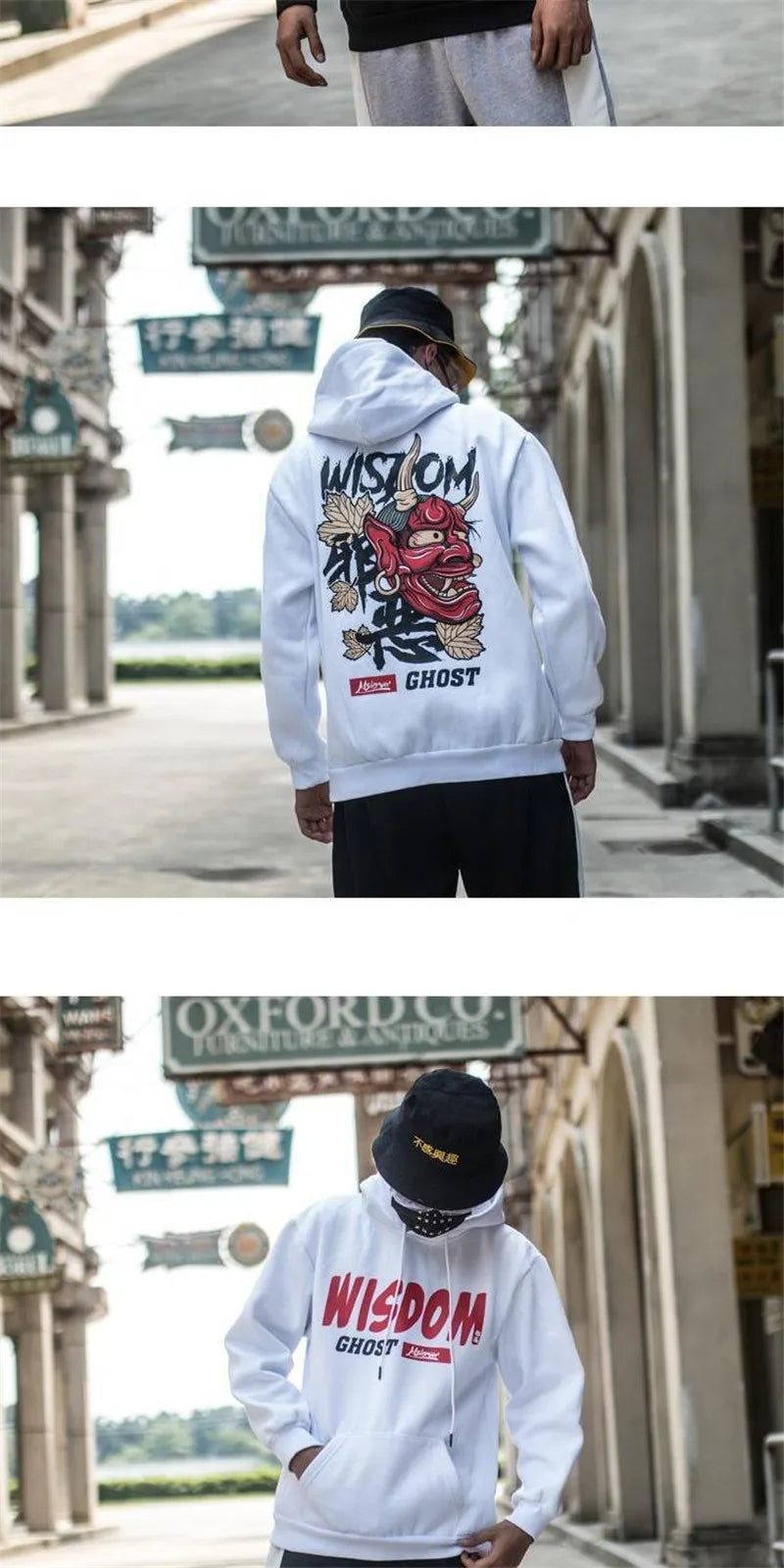 Japanese Chinese Style Hoodies Streetwear Sweatshirt Hooded Hip Hop Ev