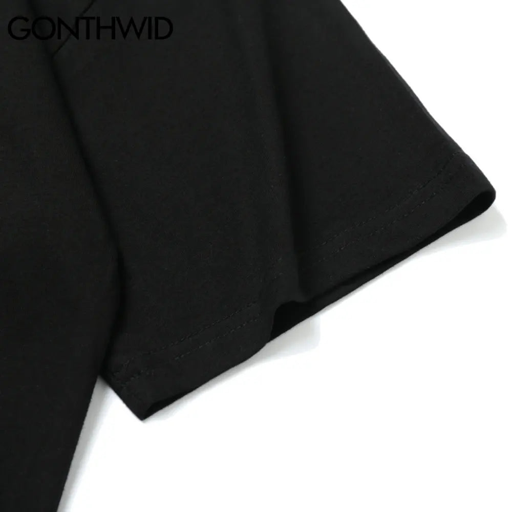 Trapwear Shirt – Gonthwid T Shirts Men Hip Hop Casual Gothic Punk Rock Poster – Modern Streetwear for Everyone