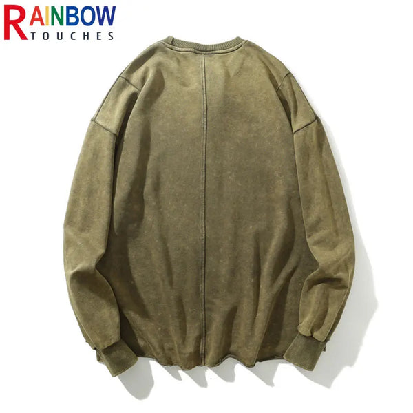 Glitchcore Design – Rainbowtouches Long Sleeve T Shirt Men High Street Coat Tide – Edgy Streetwear for All Genders