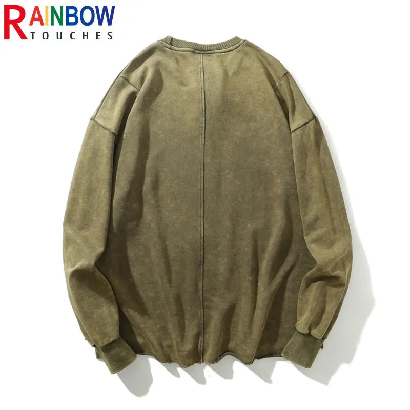 Glitchcore Design – Rainbowtouches Long Sleeve T Shirt Men High Street Coat Tide – Edgy Streetwear for All Genders