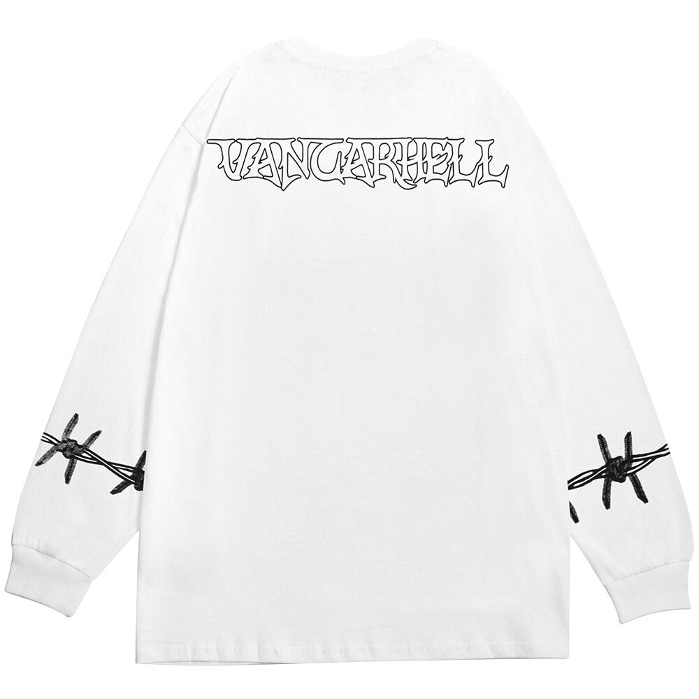 "White Flame Walls" Unisex Men Women Streetwear Graphic Sweatshirt Daulet Apparel
