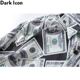 Dark Icon US Dollar Full Printed Shirts Men Turn-down Collar Casual Men's Shirt Logn Sleeve Man Clothing