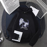 Hip Hop Streetwear Hoodie Sweatshirt Illusion Girl Letter Print Pullov