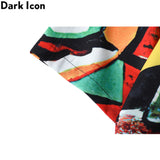 Dark Icon Graffit Hawaiian Shirt Men Vintage Street Men's Shirts Summer Beach Holiday Male Shirt Blouse