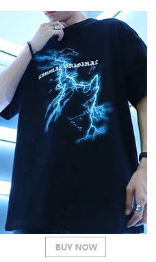 Anime Aesthetic print tee – Men Hip Hop T Shirt Streetwear Dark Style Shadow Printed T S