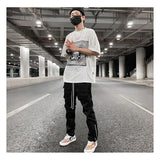 streetwear patchwork cashew flower print cargo pants y2k men hip hop casual functional slim cargo trousers male pocket side zip unique cargo style 4655