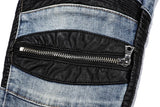 knee zipper hole patckwork skinny denim jeans men casual slim biker trousers jeans fashion streetwear hip hop jean pants joggers unique joggers style 1041