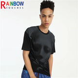 Trapwear Aesthetic piece – Rainbowtouhes T Shirt Men High Street Hip Hop Figure Face Pr