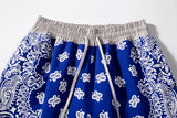 retro cashew flowers casual shorts summer streetwear fashion patchwork knee length men women paisley printing sweat shorts unique shorts style 3373