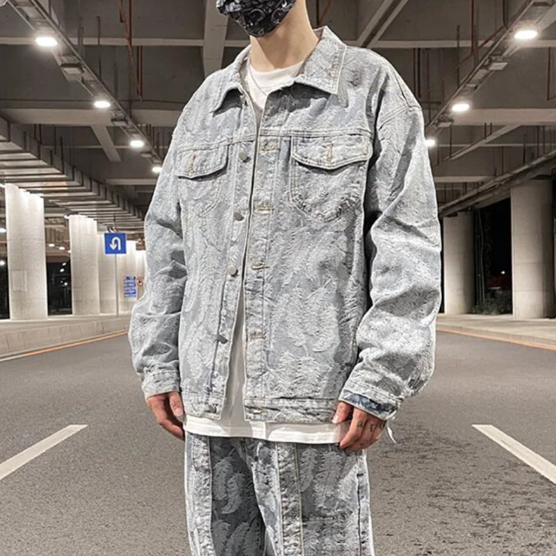 urban fashion featuring hip hop denim jeans jacket coat fashion feathers embroidery jeans coats high street outerwear streetwear jackets mens clothing design – premium quality jacket for men