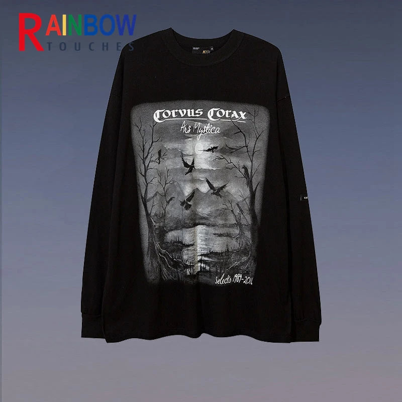 Anime Aesthetic Tee – Rainbowtouches Drop Shoulder Top High Street Abstract – Modern Streetwear for Everyone