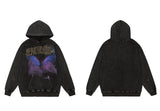 Oversize Hoodie Hip Hop Washed Sweatshirt Men Streetwear Painting Grap