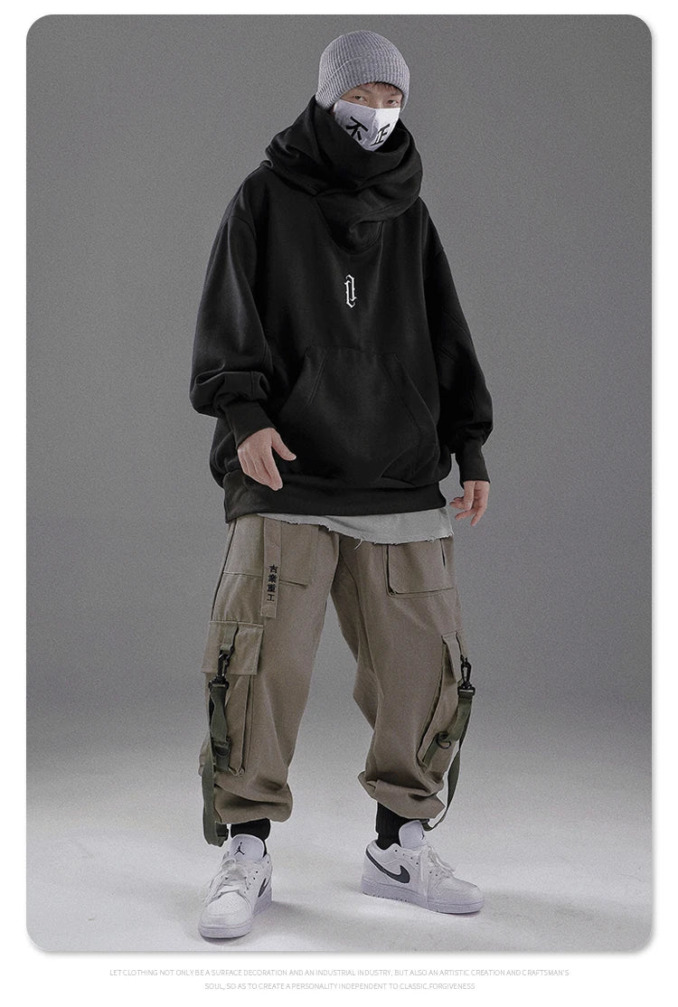Autumn Winter High Collar Hoodie Loose Comfortable Mens Clothes Haraju