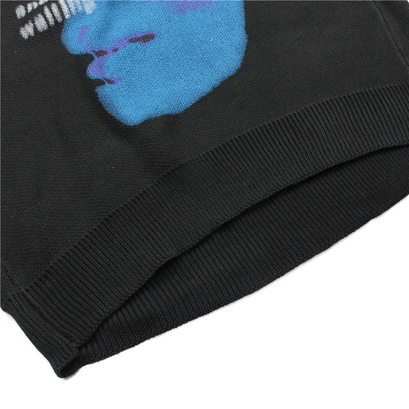 men knitted sweater harajuku printed oversized sweater new casual o neck long sleeve pullover streetwear loose sweaters clothing aesthetic street look hoodie, high quality cotton pullover, oversized graphic print design