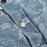 2 pieces sets men fashion patchwork single breast denim jeans hooded jacket coat and loose straight pants joggers streetwear set unique joggers style 4043