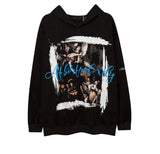 Harajuku chrome print featuring rainbowtouches hoodie men high street retro letter printing pattern hip hop harajuku women loose coat unisex superior quality