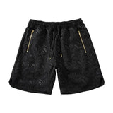 2 Pieces Sets Men Harajuku Pattern Single Breasted Short Sleeve Baseball Shirts and Drewstring Shorts Joggers Streetwear Sets