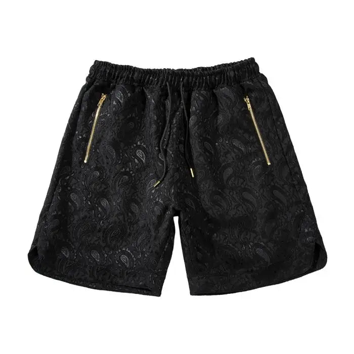 hip hop loose shorts elastic waist pants fashion printed zipper pocket half pants mens drewstring casual sportswear pant joggers unique joggers style 1112