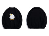 grunge knit sweater with heavyweight fabric, layered urban look for cold weather, street fashion menswear trend for seasonal 