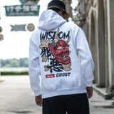 Japanese Chinese Style Hoodies Streetwear Sweatshirt Hooded Hip Hop Ev