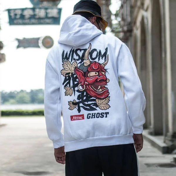 Japanese Chinese Style Hoodies Streetwear Sweatshirt Hooded Hip Hop Ev