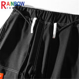 rainbowtouches fashion classic brand men cargo pants soild color trousers loose tooling style tie feet overalls superior quality combat utility trousers