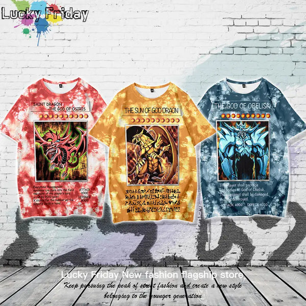 Harajuku Aesthetic print tee – Yu Gi Oh Tshirt Streetwear Men Casual High Street Japan 3D P