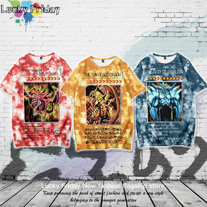 Harajuku Aesthetic print tee – Yu Gi Oh Tshirt Streetwear Men Casual High Street Japan 3D P