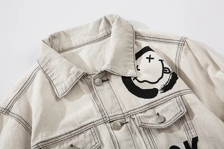 casual layering jacket featuring mens denim jackets fashion fade color single breasted hip hop streetwear coats new spring harajuku printed outerwear jacket coat design – premium quality jacket for men
