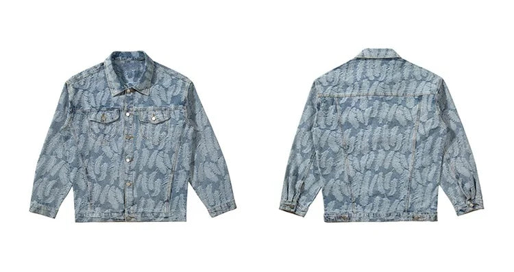 trendy coat featuring hip hop denim jeans jacket coat fashion feathers embroidery jeans coats high street outerwear streetwear jackets mens clothing design – premium quality jacket for men