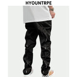 fashion back zipper loose zipper cargo straight pants new summer streetwear pants trousers mens harajuku casual pants joggers casual joggers