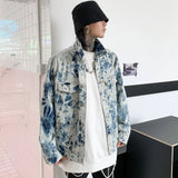 streetwear jacket featuring fashion tie dyed jeans jackets coat men casual single breasted turn down collar denim streetwear new hip hop outerwear jacket design – premium quality jacket for men
