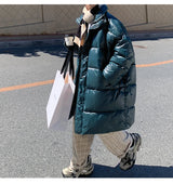 Winter Oversized Down Jacket Men Warm Fashion Casual Long Coat Men Streetwear Korean Loose Thick Jacket Mens Parker Overcoat