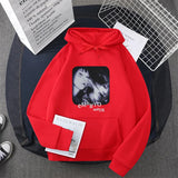 Hip Hop Streetwear Hoodie Sweatshirt Illusion Girl Letter Print Pullov