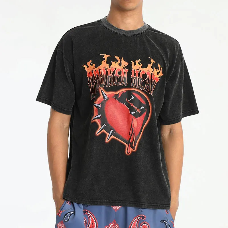 Glitchcore Fashion – Rainbowtouches Oversized T Shirt Hip Hop Unisex Washed T Shi – Modern Streetwear for Everyone