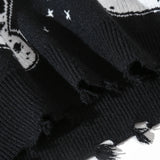 techwear street knit hoodie with oversized flame detail for urban fall winter outfits, street fashion menswear trend for seas