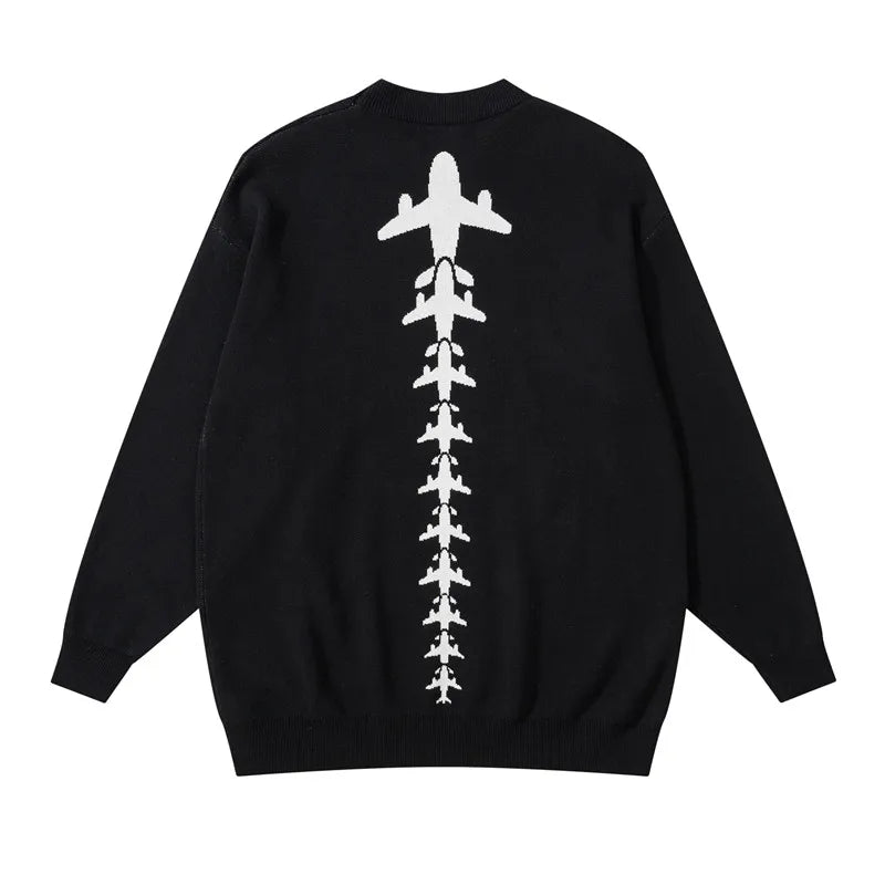 hip hop letter knitted oversize sweater men harajuku o neck long sleeve pullover streetwear casual loose sweater jumper knitwear - trendy hip hop fashion hoodie, oversized streetwear hoodie, unisex casual winter pullover
