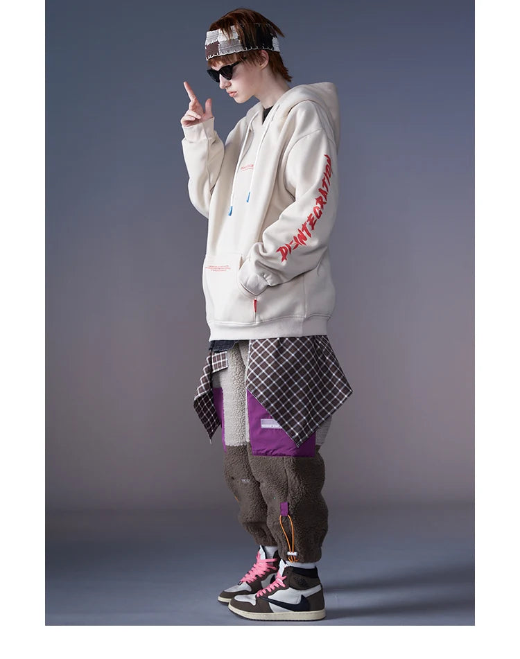 Men Hip Hop Hoodie Sweatshirt Retro Painting Print Harajuku Hooded Pul