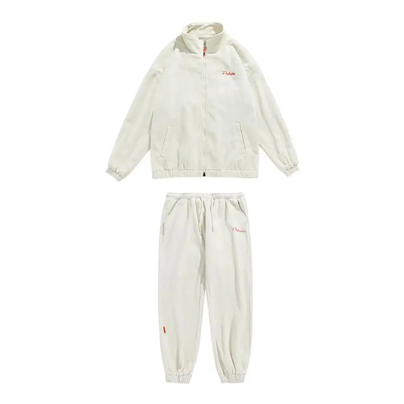 spring and autumn new fleece knitted coat mens loose couple suit versatile high street style unique default style 2027
