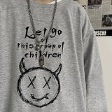 Y2k Oversized shirt – Men Long Sleeve T Shirts Autumn Print Gothic Vintage Ulzzang