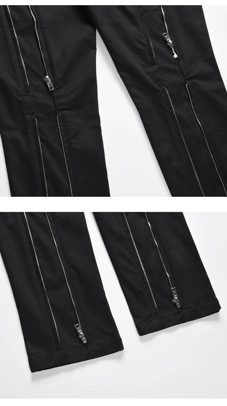 fashion back zipper loose zipper cargo straight pants new summer streetwear pants trousers mens harajuku casual pants joggers unique joggers style 36