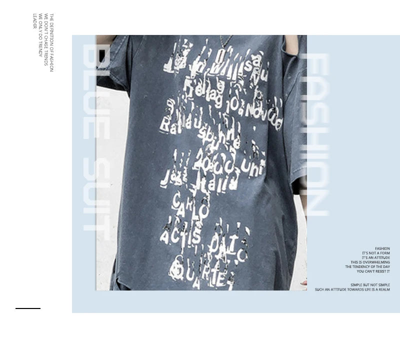 Trapwear Shirt – Rainbowtouches Summer New Unisex High Street Loose Washed To – Urban Streetwear for Men & Women