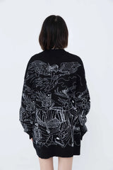 grunge oversized flame jumper built for warmth and edge, essential for winter street style, men’s streetwear clothing piece f
