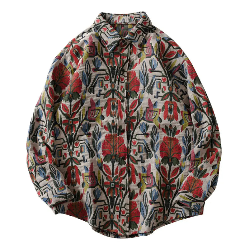 Urban Printed Button Shirt – Gonthwid Southwestern Aztec Tribal Indian Button Shirts Streetwear Hip Hop Casual Flowers Patterned Long Sleeve Shirt Coats Tops | Button Shirt Drop #113